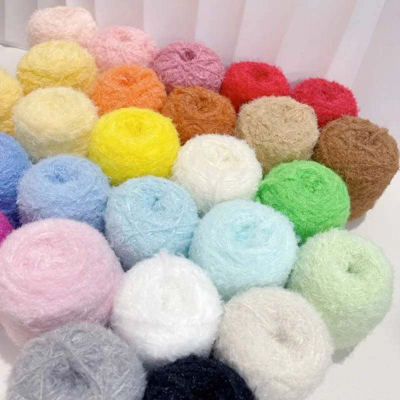 Featured Doll Mixed Thread, DIY Woven Toy, Animal Baby Hair Clip Wire, Cotton Yarn for Crochet, 50g per Pack 5