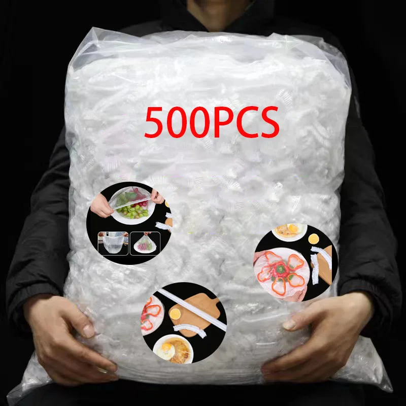 Disposable Food Plastic Wrap Elastic Foods Storage Wrap Bag for Fruit Bowls Cups Caps Kitchen