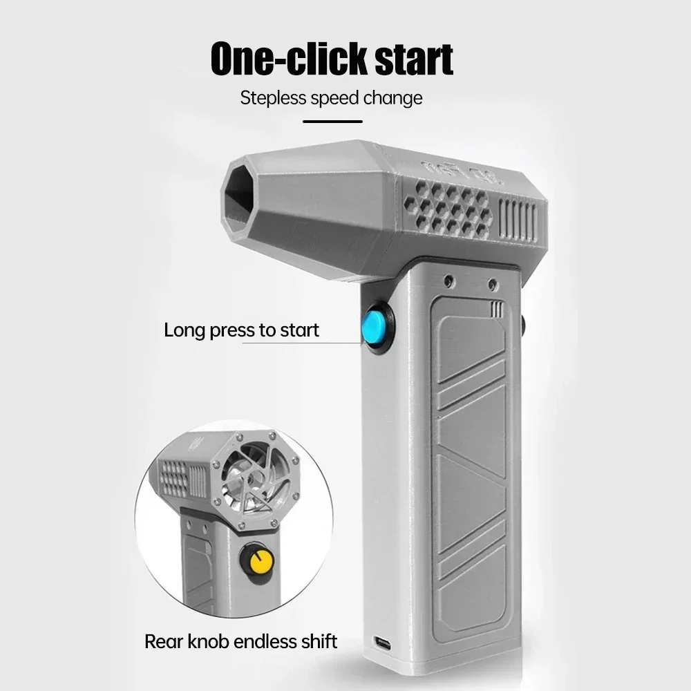 Caer 140,000RPM Air Blower Turbo Jet Fan Electric Power Display Handheld Mini Dust Cleaner High Speed Duster Gun Cleaning Tool air blower