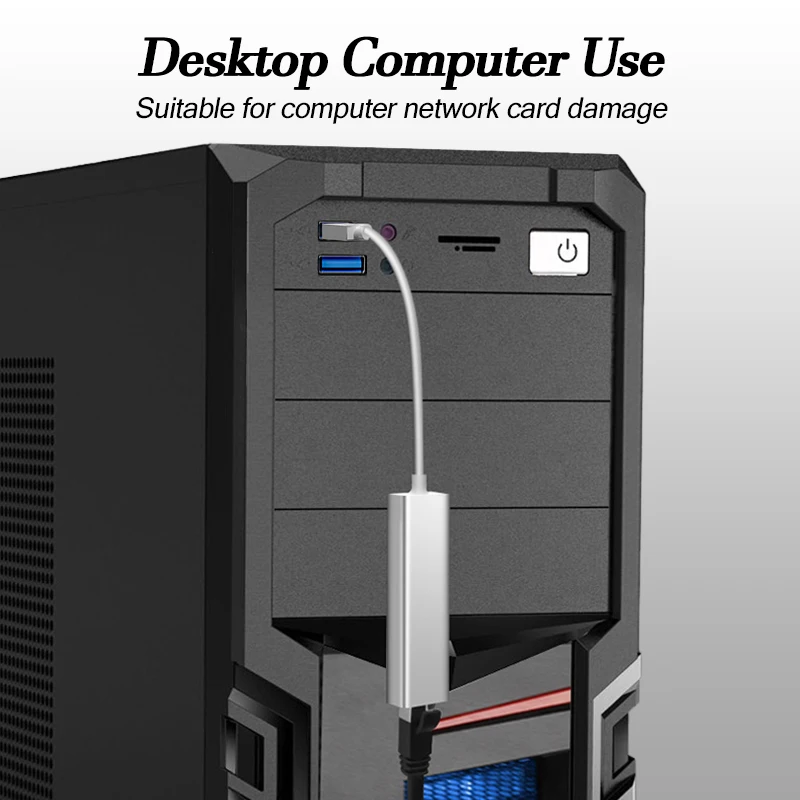 1000Mbps의 USB-A 기가비트 이더넷 어댑터, 알루미늄 케이스, 컴팩트하고 휴대 가능하며 노트북 데스크탑용 내마모성 빠른 냉각 기능