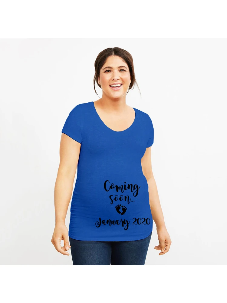 

Coming Soon January 2020 Printed Pregnancy T-Shirt Casual Short Sleeve Maternity Tshirt Pregnant Tops Ropa Embarazada Verano