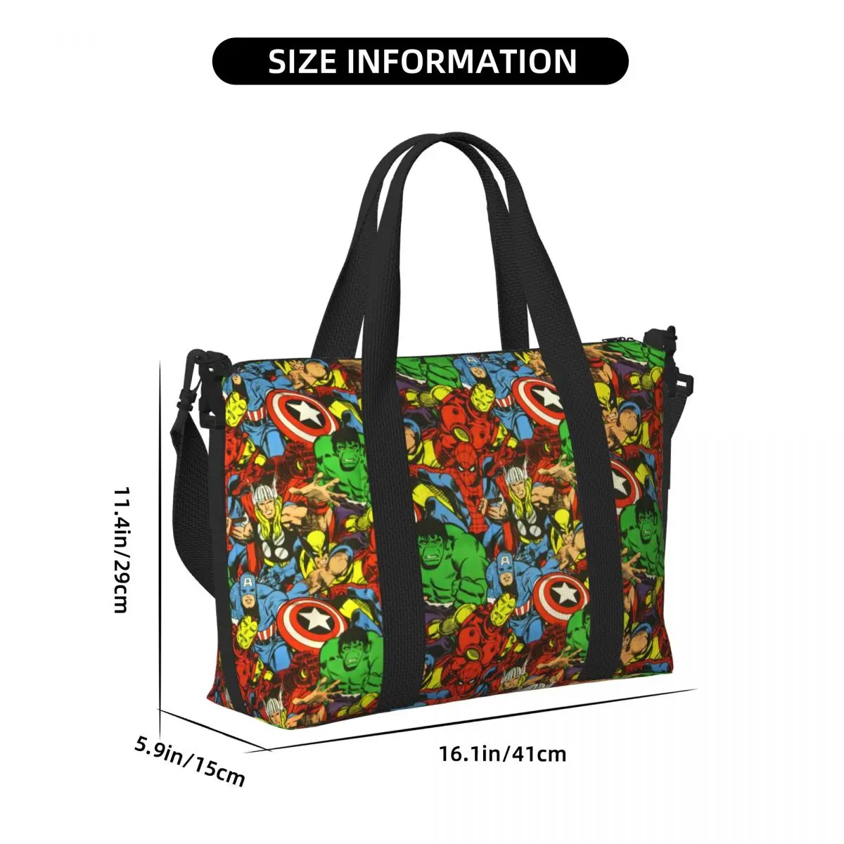 Custom Superhero Spider Man Tote Bag Women Big Capacity Gym Beach Travel Bags 4