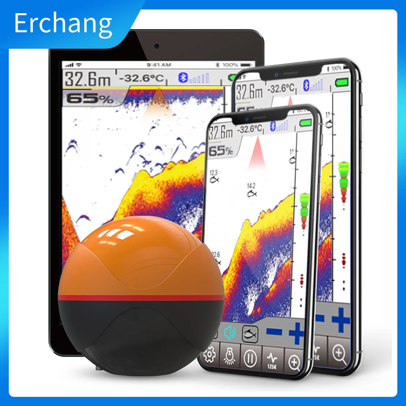 Erchang F68 Portable Sonar Wireless Fish Finder IOS and Android Echo Sounder Fish Finder Suitable for Lake and Sea Fishi fish finder