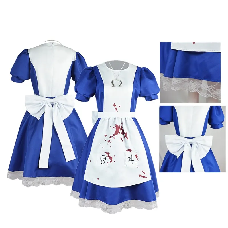 Madness Cos Returns Fantasy Alice Costume Cosplay Donne Adulte Fantasy Maid Dress Collana Abiti Halloween Carnival Party Suit