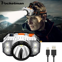 

Super Bright LED Headlamp Strong Lights Head-Mounted Flashlights Outdoor Household USB Rechargeable Night Camping LED Headlights