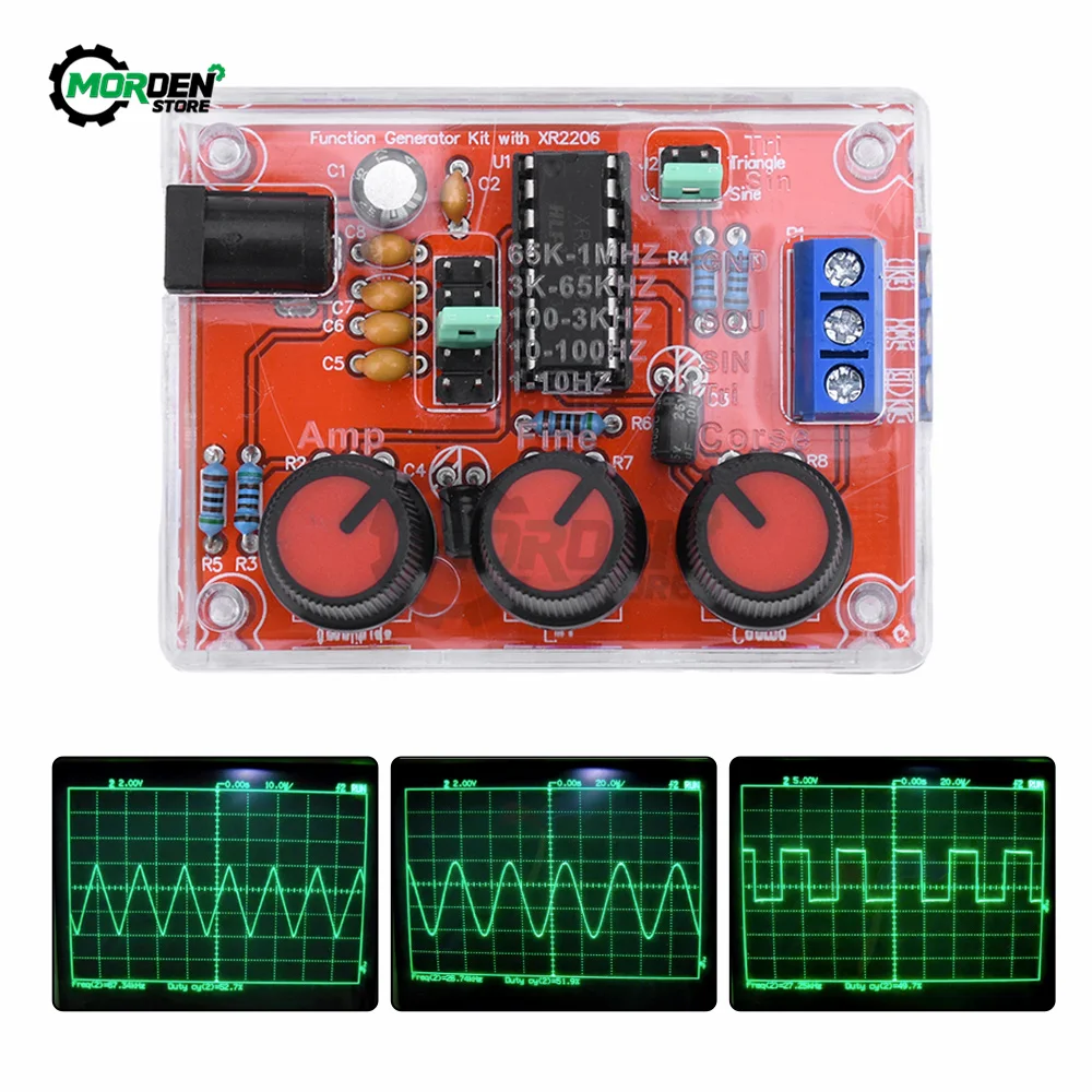 DC 9-12V XR2206 Signal Generator Sine/Triangle/Square Output 1Hz -1MHz Signal Generator Kit For Electronic Measuring Tool