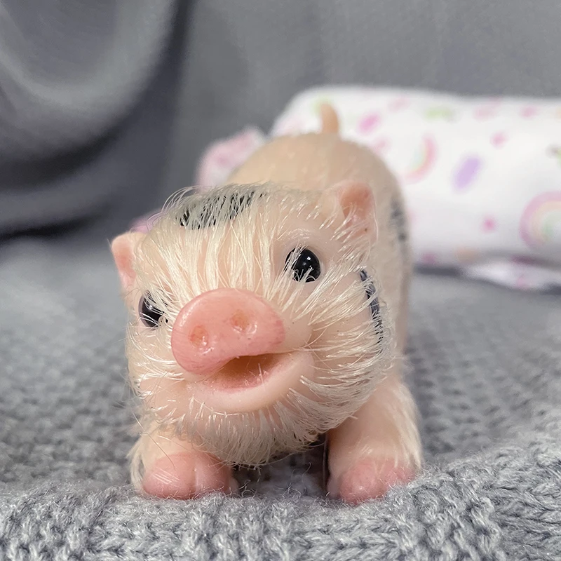 5Inch Smile Face Reborn Pig Doll Very Soft Full Silicone Piglet