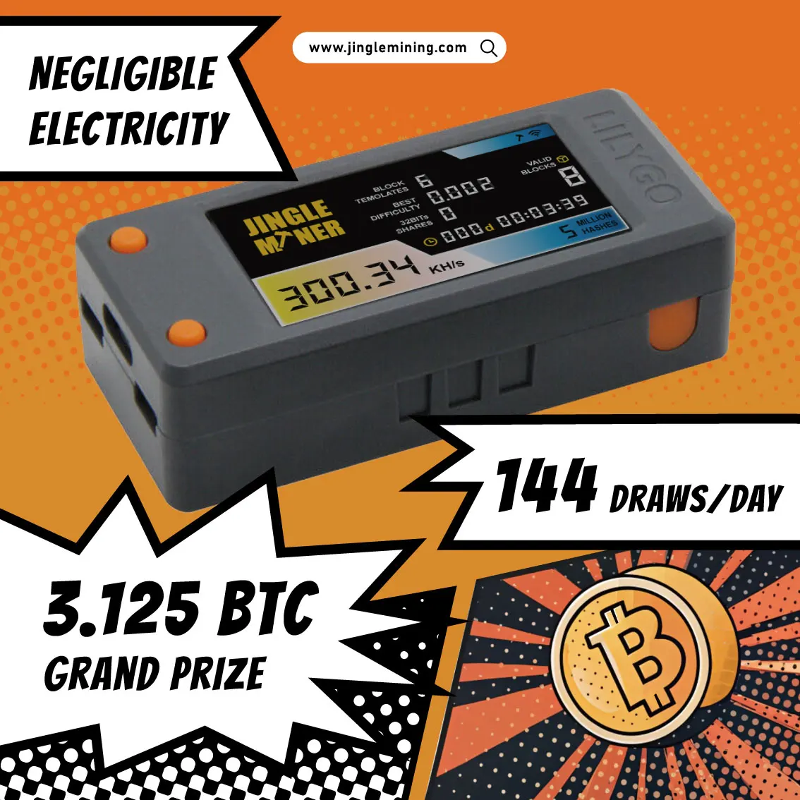 ジングルマイニング BTC ソロミニロトマイナー ジングルマイナー 300KH/s 2ピン 1.25mm ビットコインマイナー ビットコインマイナー  ソロマイナー 在庫あり - AliExpress