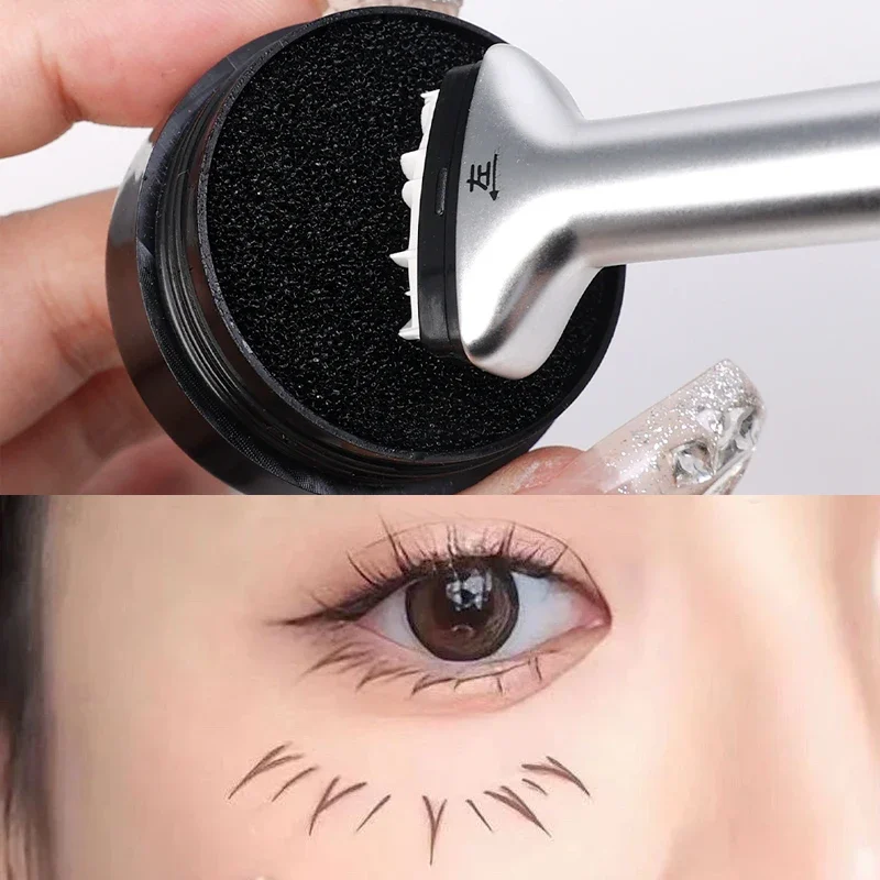 2 in 1 Lower Eyelash Stamps Eyeliner Set DIY Lower Lashes Extension Reusable Eyelash Template Natural Eye Makeup Applicator Tool makeup tools eyeliner stencil tool eye makeup tools