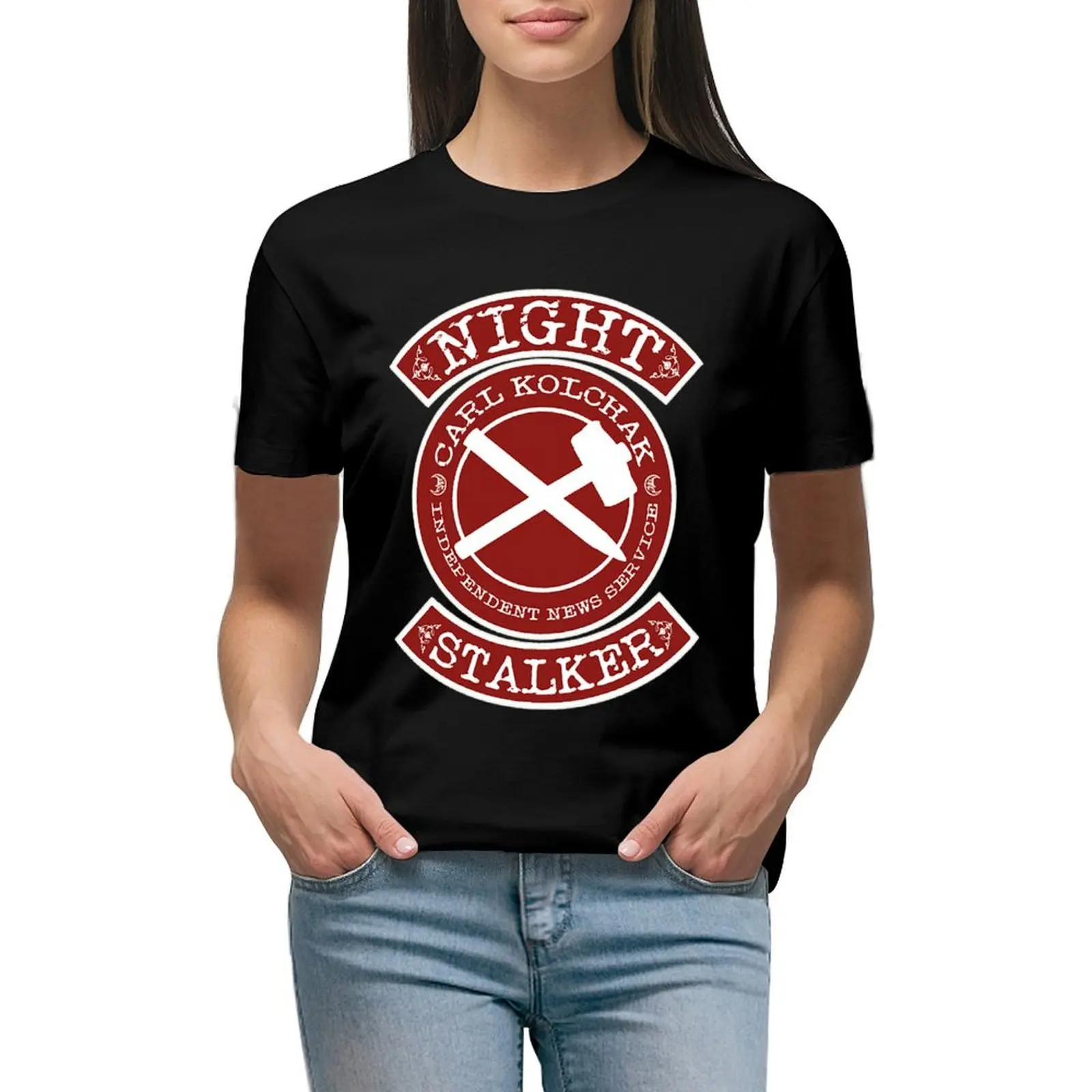 

X Files T-ShirtThe Night Stalker T-shirt aesthetic clothes Blouse Short sleeve tee tight shirts for Women