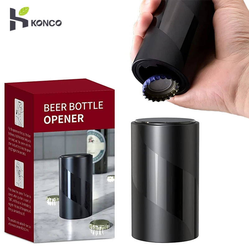 Automatic Bottle Opener Push Down Stainless Steel - Fast Shipping