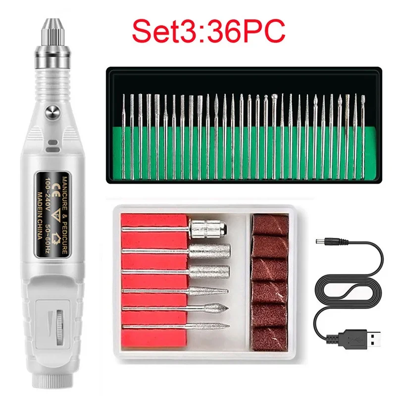 

Electric Nail Drill Machine Kit Nail Gel Remove Machine Nail Art Pen Pedicure Nail File Sanding Bands 20000 RPM Pedicure Tools