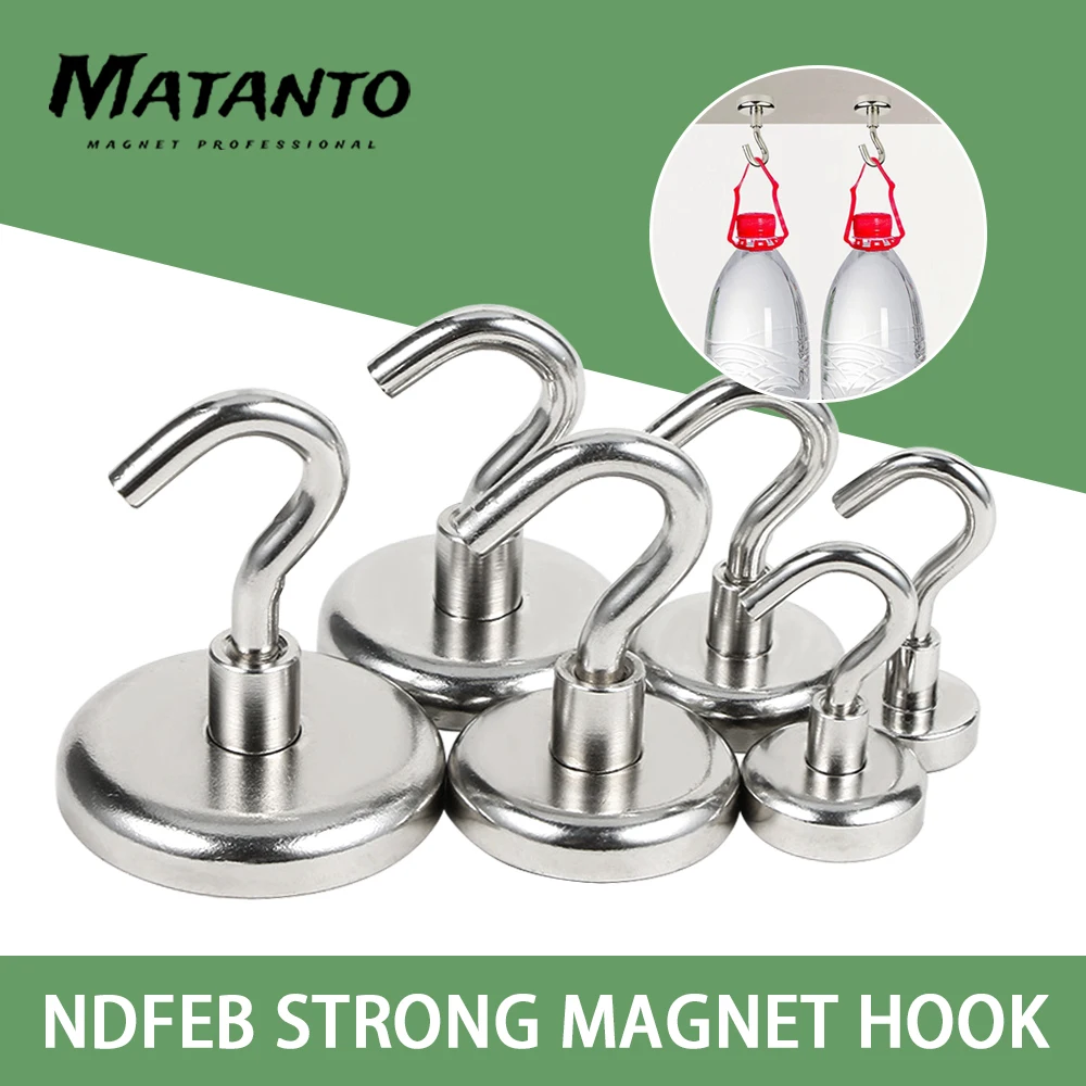 20Pcs Powerful Magnetic Hooks Portable Super Strong Fishing Magnets Wall  Hanging Heavy Duty Magnetic Hook For Kitchen Storehouse