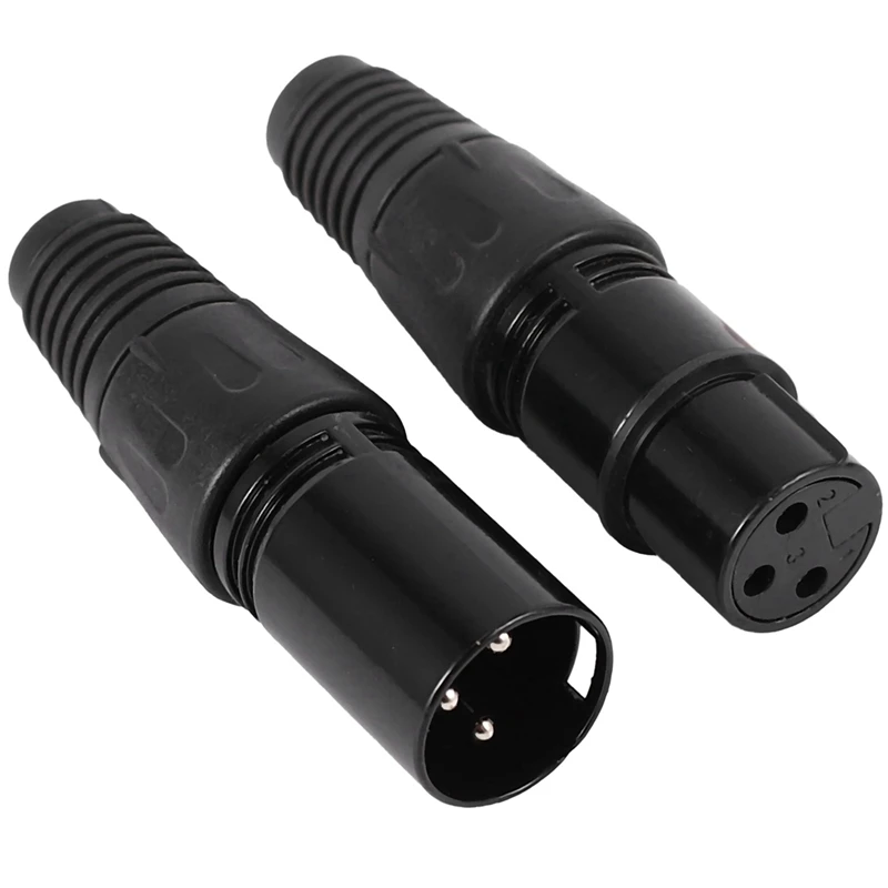 3pin xlr para femea 100pcs plugue soquete 02
