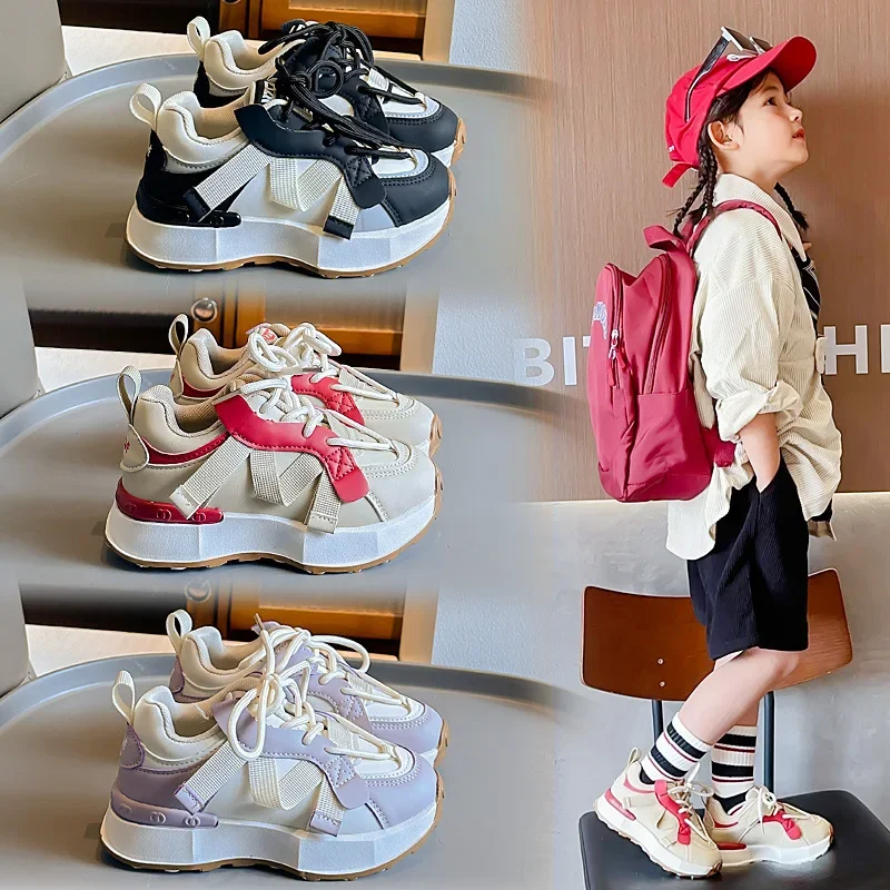 

2024 New Fashion Children's Casual Board Shoes Spring&Autumn Wear-resistant Dirt-proof Lightweight Comfortable Soft Hook&Loop