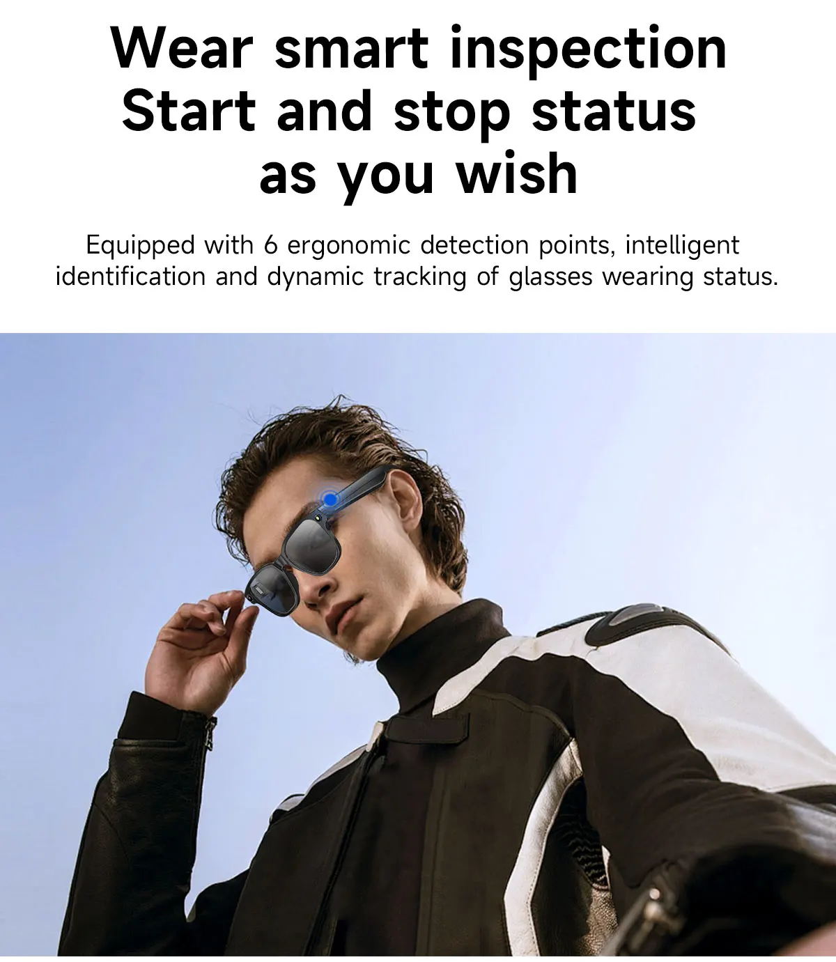 Bluetooth Smart Glasses 8MP Camera Glasses Anti-shake 1200P HD Video Record Music Play Voice Call Glasses Translation AI Glasses