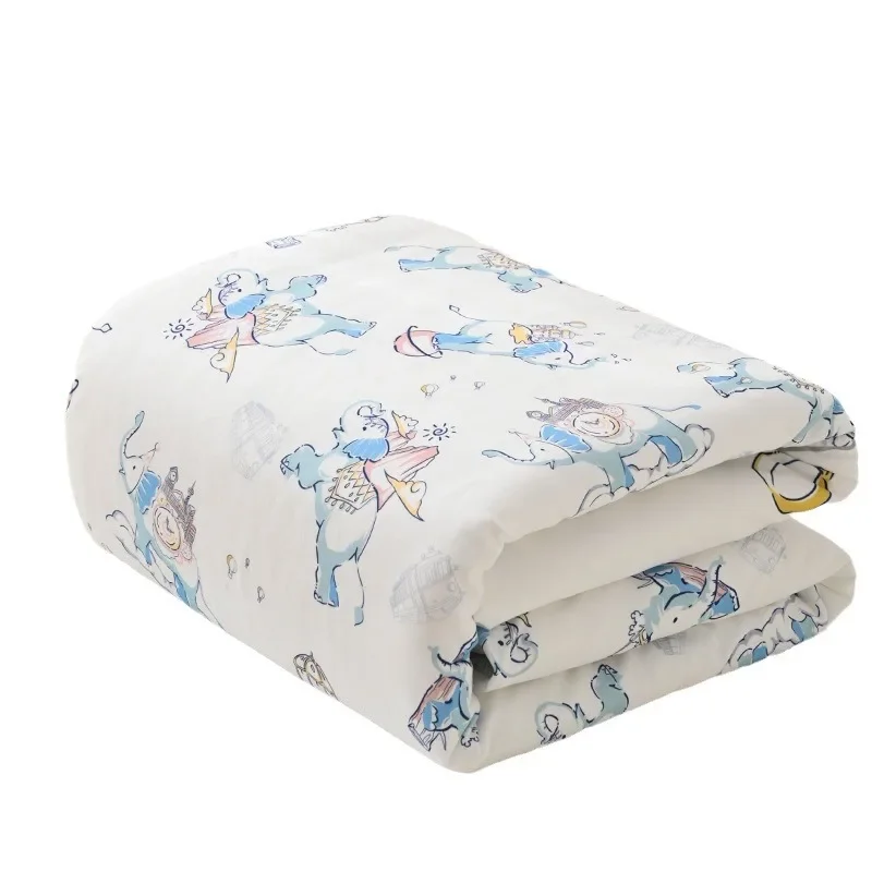Thickened Knitted Cotton Bean Flannel Baby Blanket Autumn Winter Cute Cartoon Children Covering Quilt Removeable Zipper for Baby