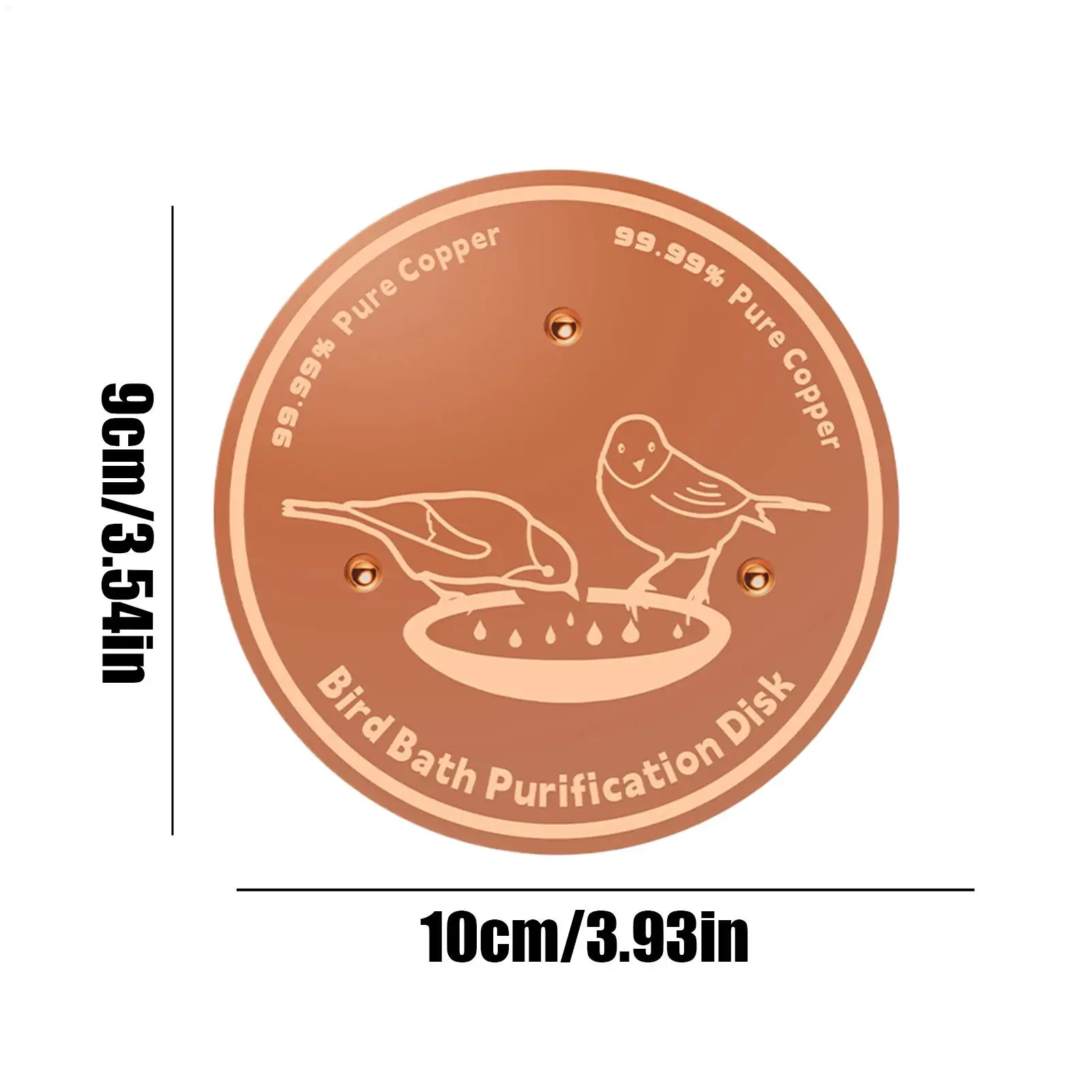 둥근 자연형 새 목욕통 구리 디스크 클리너 플레이트 (태양열 가열 콘크리트 세라믹 대형 분수 야외 정원 뒷마당 잔디밭용)
