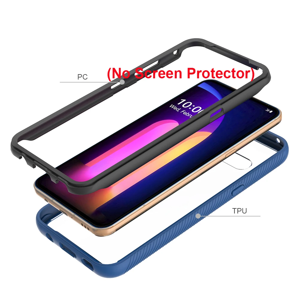 mtb more energy® Custodia Crystal Armor per LG Q6 (M700N, 5.5'') - Hard PC Back & Soft Silikon Bumper - Angoli rinforzati - Trasparente - TPU PC Case Cover