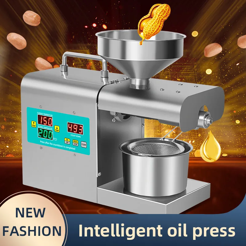 Automatic Cold Press Oil Machine Sunflower Seeds Olive Oil Extractor 110V/220V Intelligent Digital Dispaly