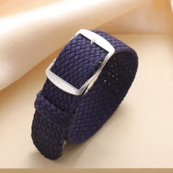 Versatile Nylon Woven Canvas Watch Band - Sporty & Stylish Bracelet Accessory - 14mm (Dark Blue)