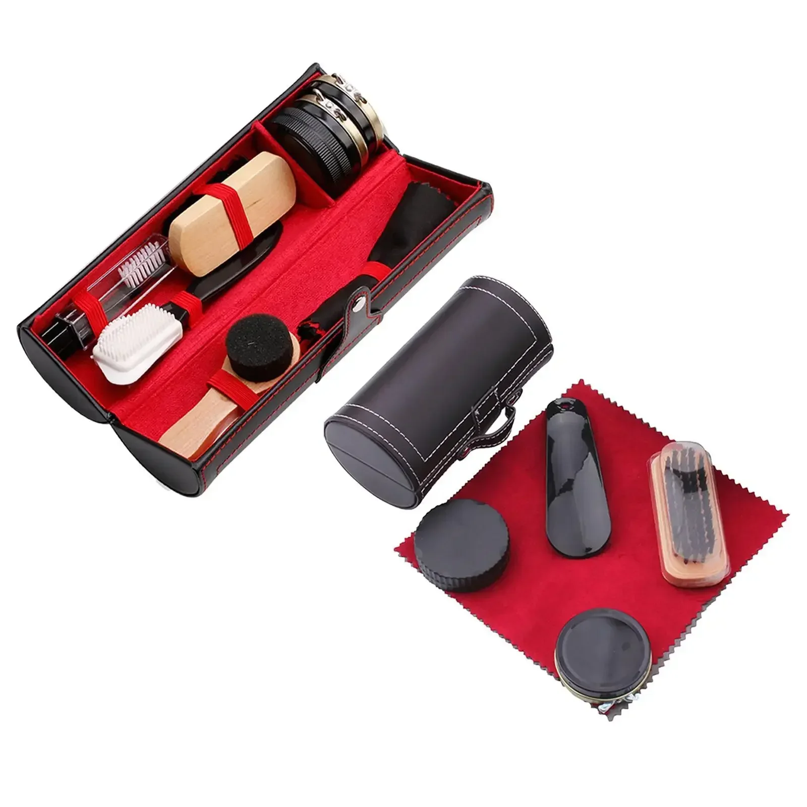 Shoe Care Kit for Leather Shoes Travel Portable Shoe Polish Kit for Men