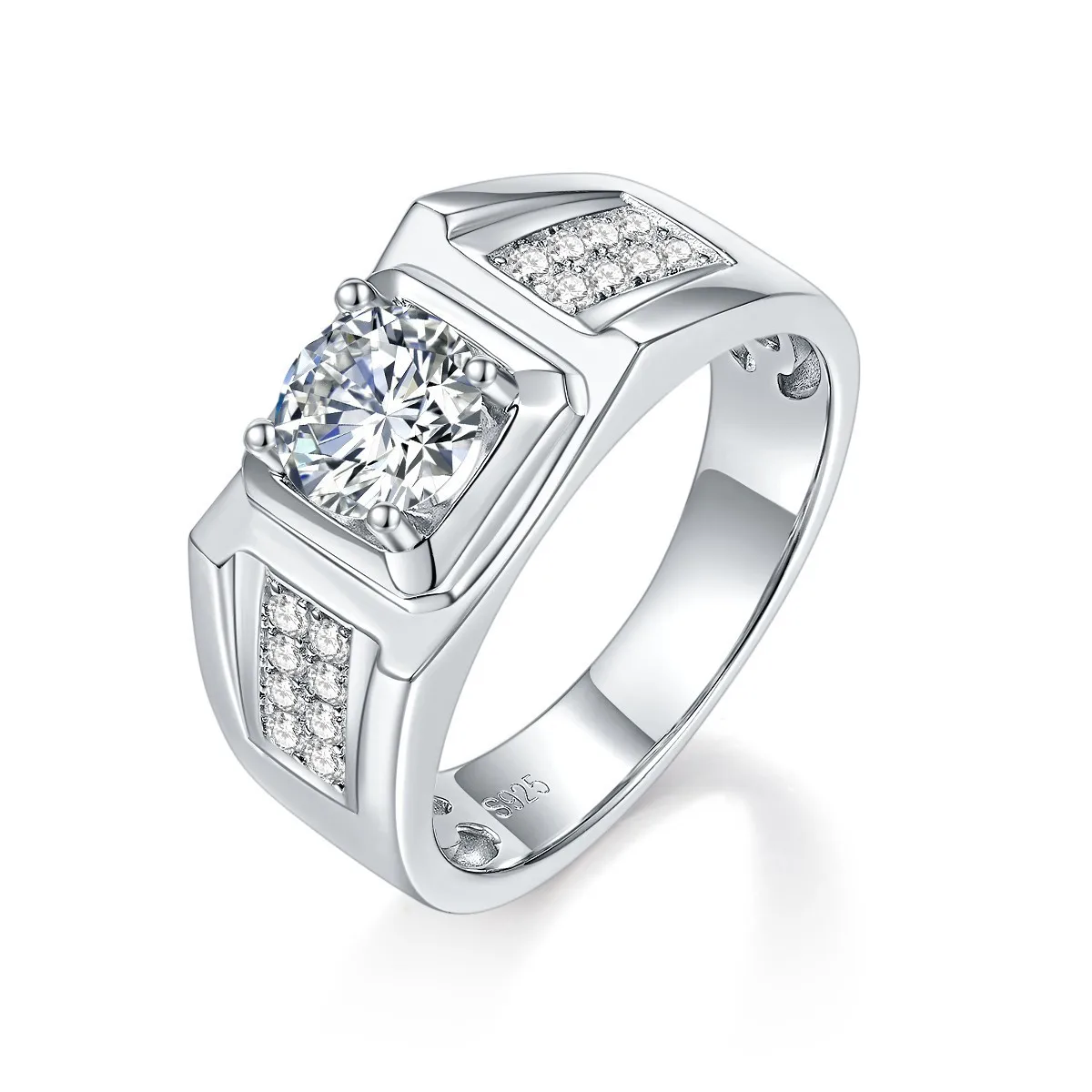 

RM2006 Lefei Fashion Luxury Trendy Classic Moissanite Diamond Design 1ct Square Ring For Men 925 Silver Party Jewelry Charm Gift