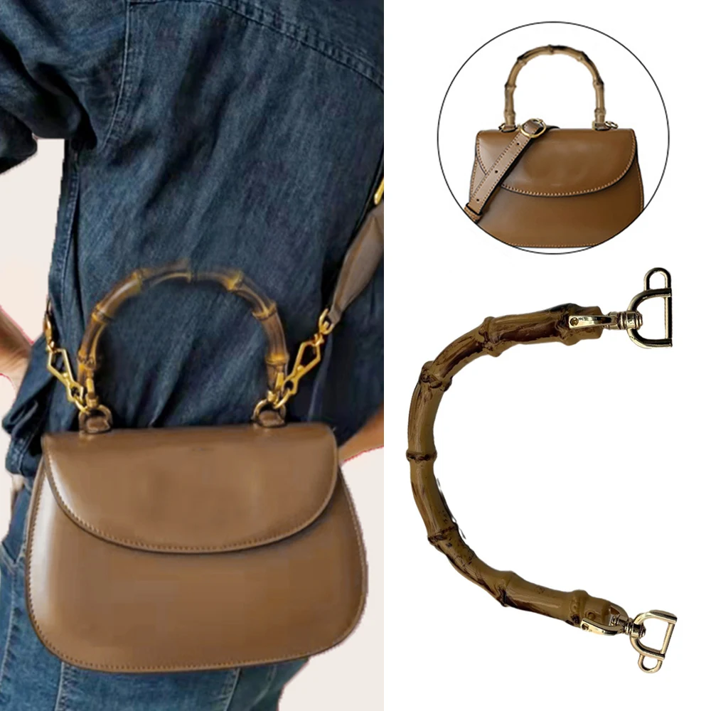

1pc Bag Handles U Shape Imitation Bamboo Handle For DIY Purse Handcrafted Knitting Bag Accessories Handmade Handbag Strap