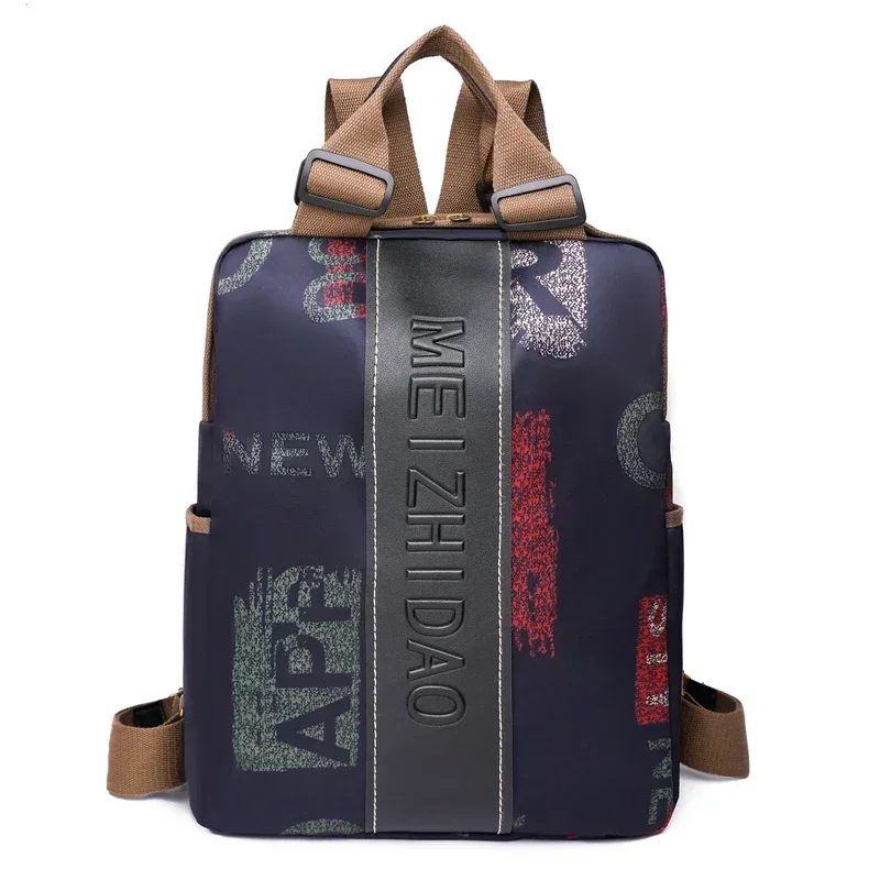 thumbnail image 1 of Mochila juvenil, tendencia de moda, personalidad, bolso de hombro diagonal, bolso de viaje con bordado de estilo chino, bolso de estudiante de gran capacidad, 1 of 5