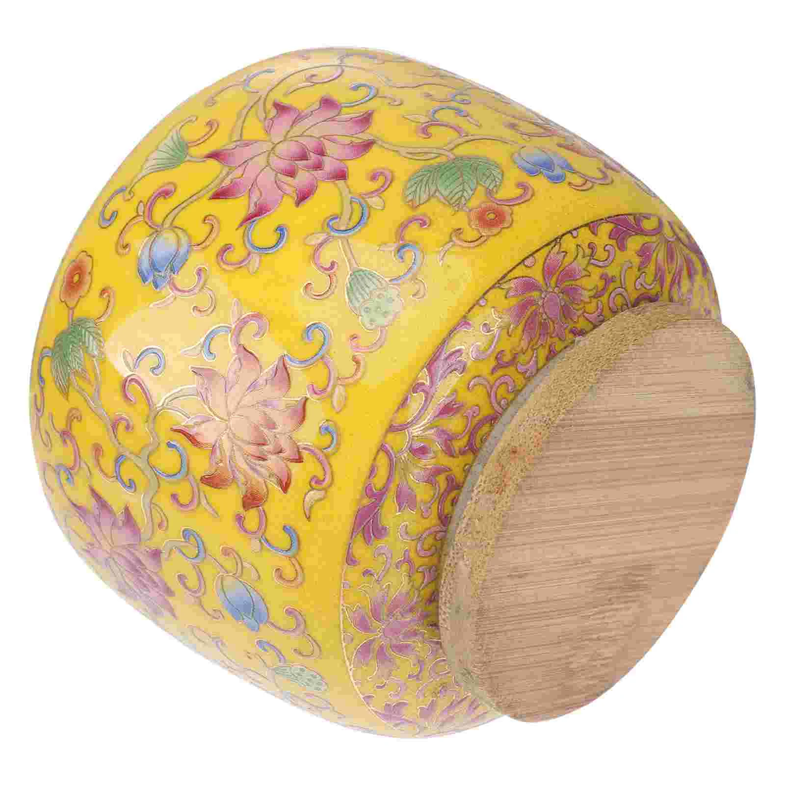 

Loose Tea Ceramic Kitchen Canisters Oriental Food Storage Jar Airtight Wood Lid Cover Vintage Coffee Canister Tea Gift Tin Candy