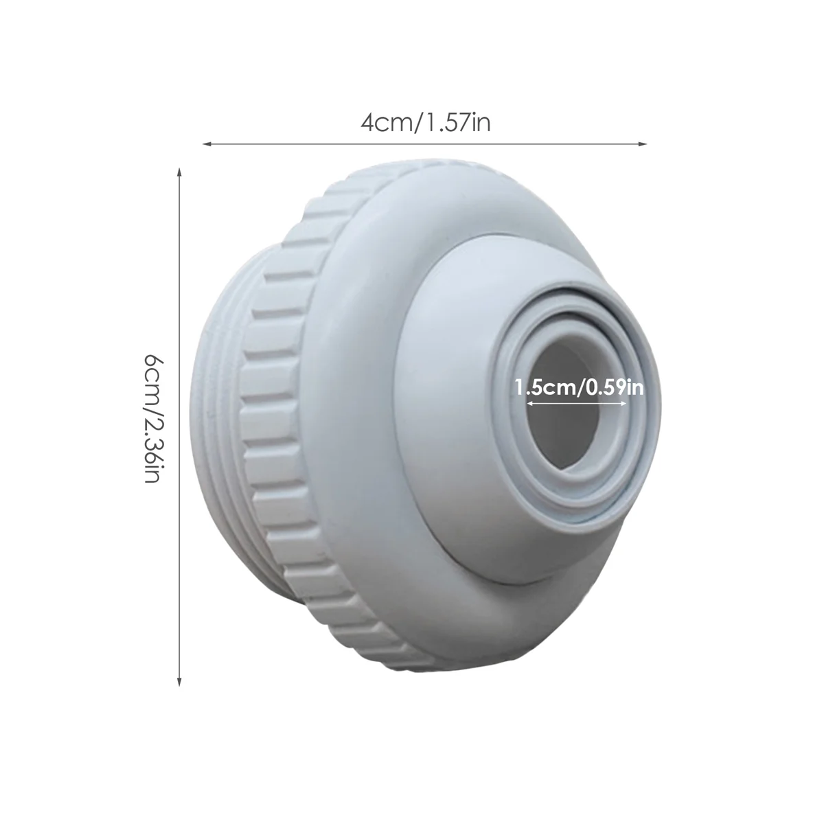 

2Pcs Swimming Pool Spa Return Jet Fitting Massage Nozzle Inlet Outlet Bath Tub Nozzle with Adjustable Jet Eyeball Tool