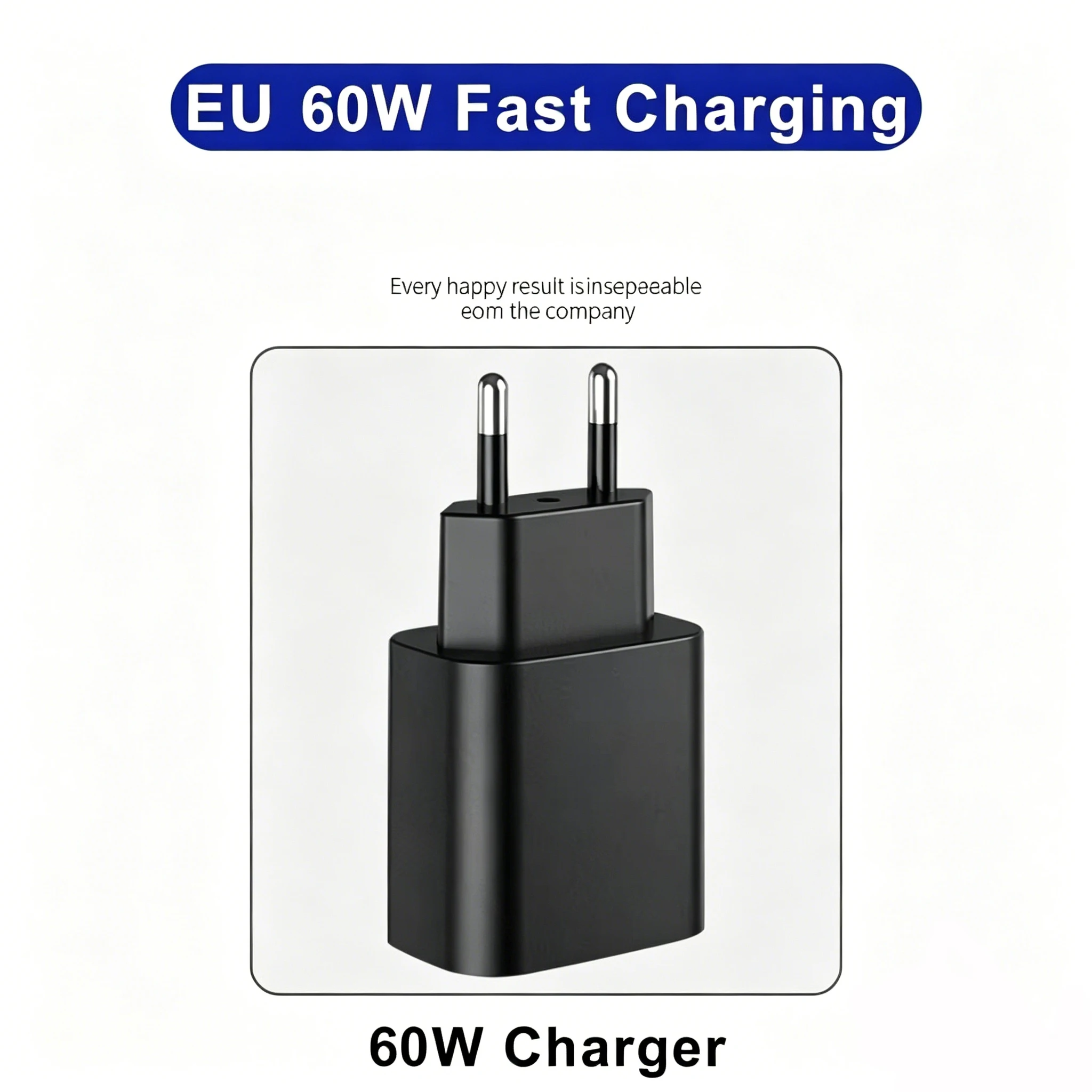High-Power 60W PD Charger with EU Plug and 5A Type-C Cable