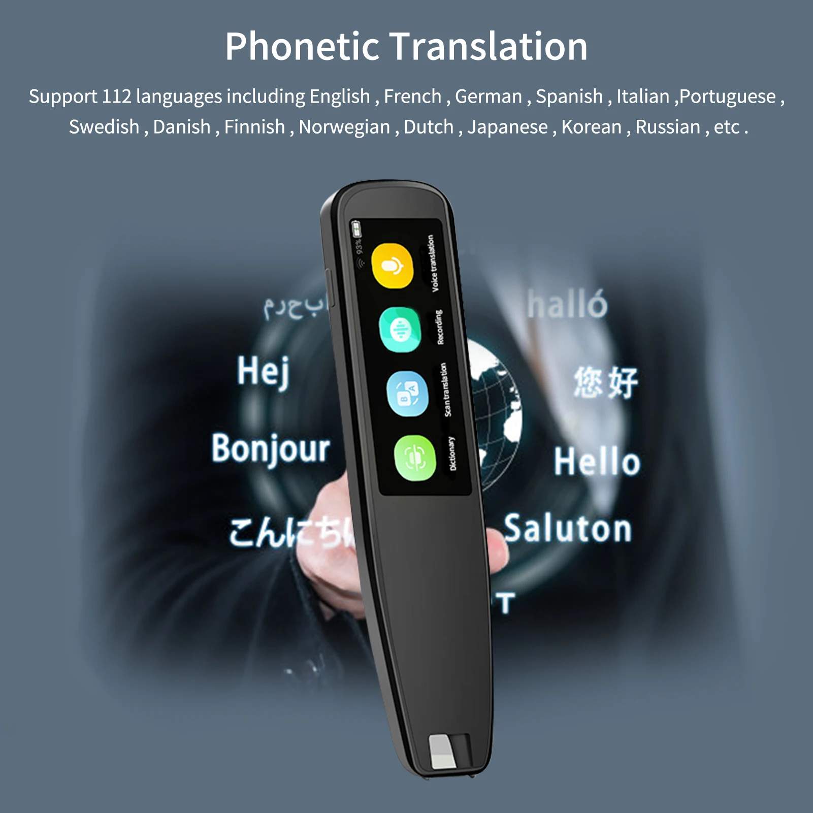 DOSMONO Dictionary Translation Pen Scanner Text Scanning Reading Translator Device Multilingual Scanner WiFi 112 Languages