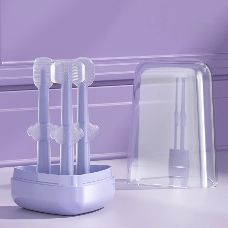 

3PCS Children Dental Oral Care Tooth Brush Tool Set Baby Silicone Tongue Coating Brush Training Toothbrush For 0-18Months Kids
