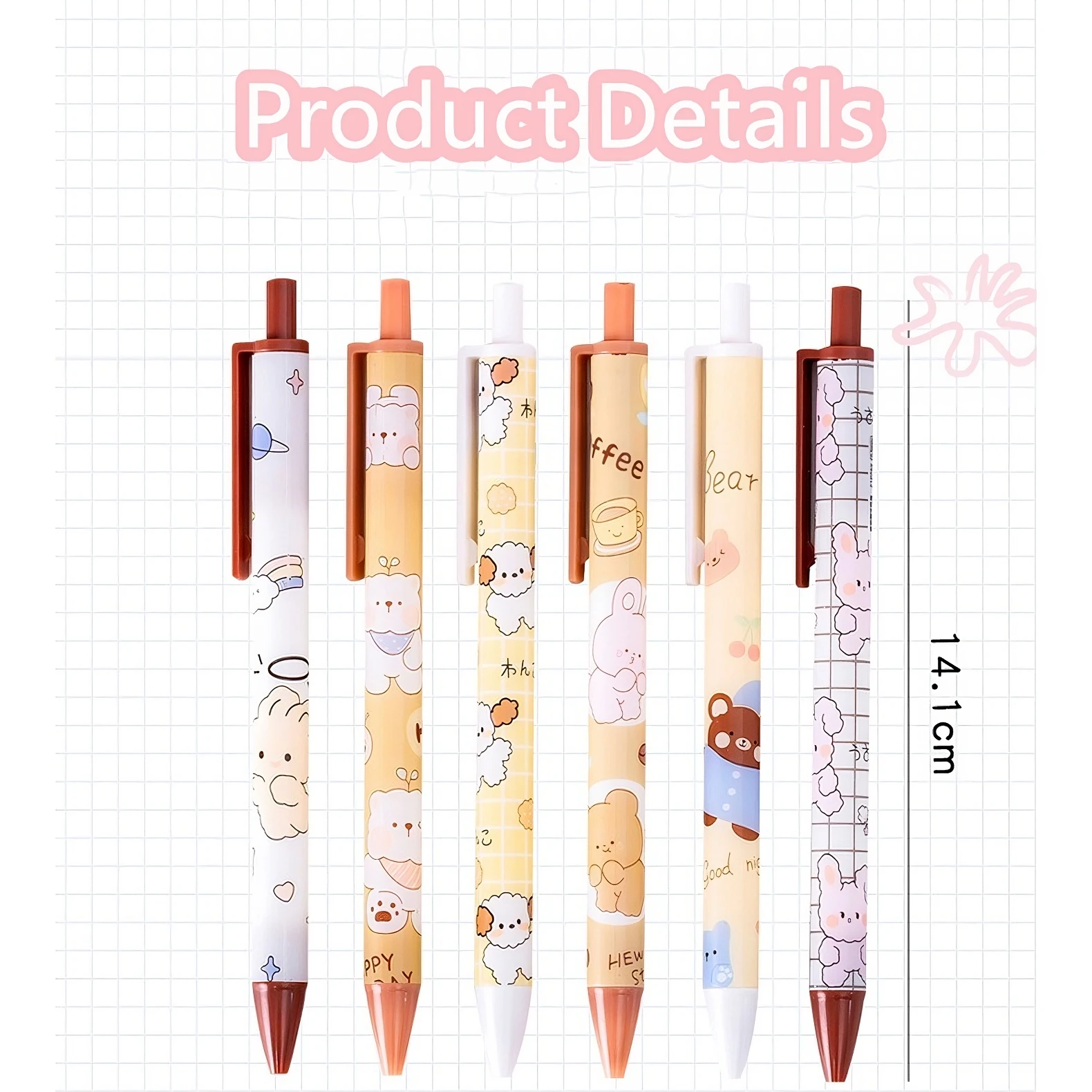 

INS Creative Cartoon Super Cute Bear Press Pen Student Gift Reward Stationery