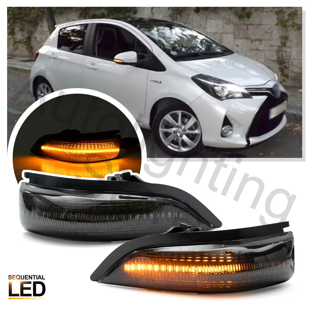 2Pcs Dynamic Led Side Mirror Indicatore Di Direzione Per Toyota Yaris Iii Hybrid 2011 2012 -2019 Wing Mirror Blinker Indicatore Luminoso