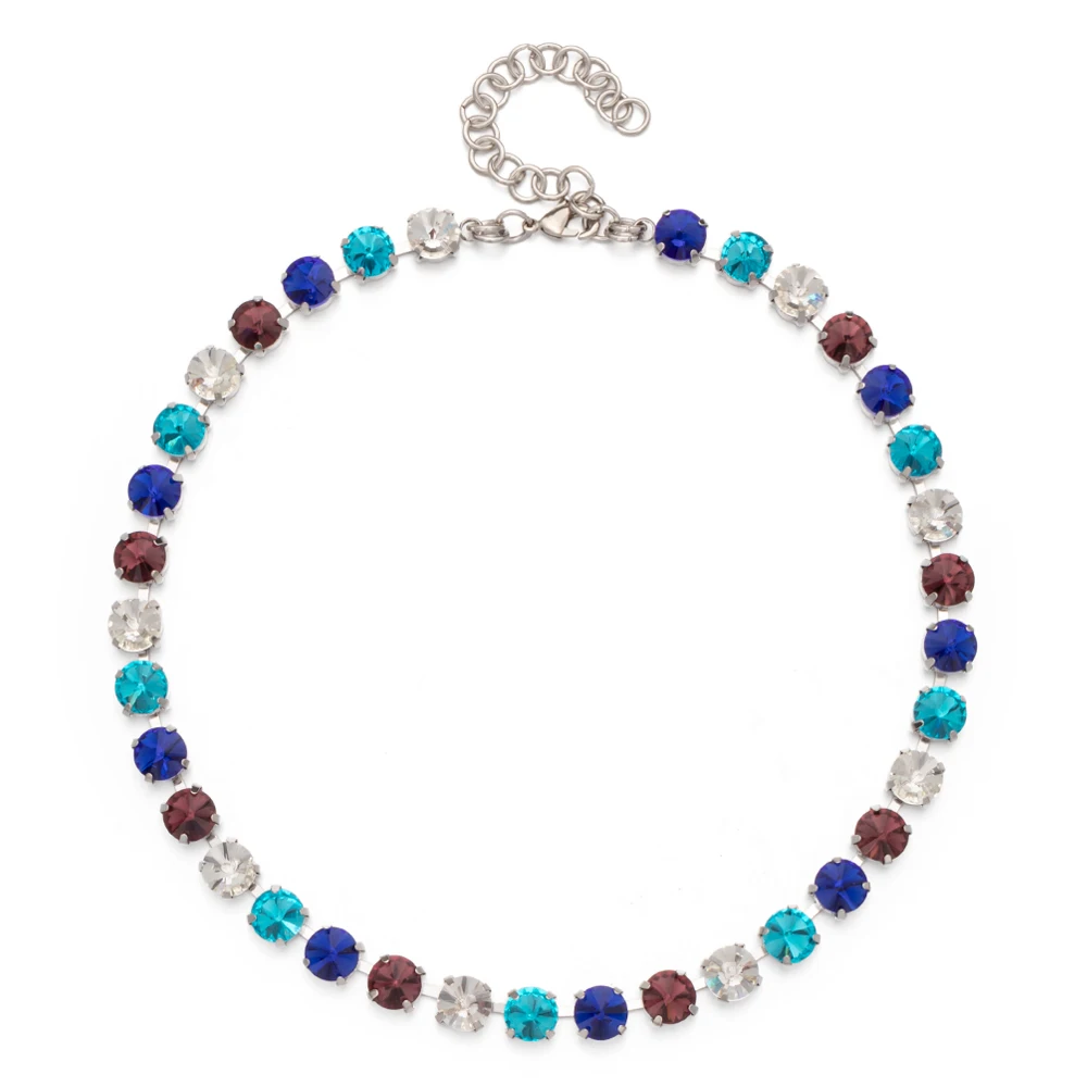 8mm Kristall Bunte Klaue Einstellung Halskette Für Frauen Winter Pullover Halsband Zubehör Diiamond Schmuck – Detail 17