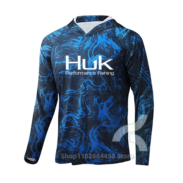 HUK Sun Protection Long Sleeve Fishing Hooded Shirt High