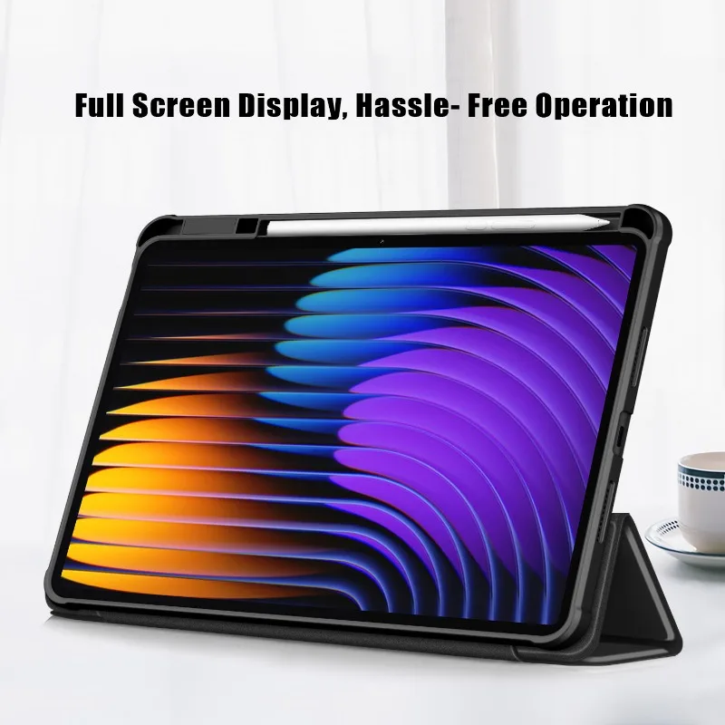 Premium Tri-Fold Magnetic Tablet Case with Pen Slot