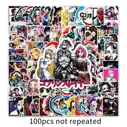 Autocollants de dessin animé Demon Slayer pour réfrigérateur, Notebook, téléphone portable, tasse d'eau, bagages, ordinateur portable, jouet pour enfant, cadeau, 50/100 pièces 
