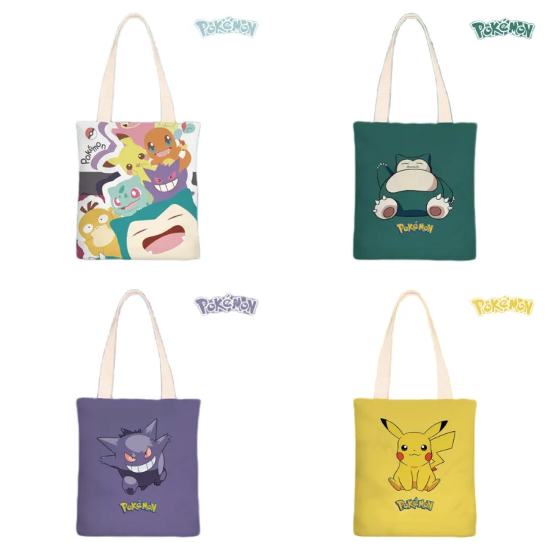 

Pokemon Anime Peripheral Ins Small Fresh Canvas Bag Shoulder Simple Student Class Bag Men's and Women's Hand