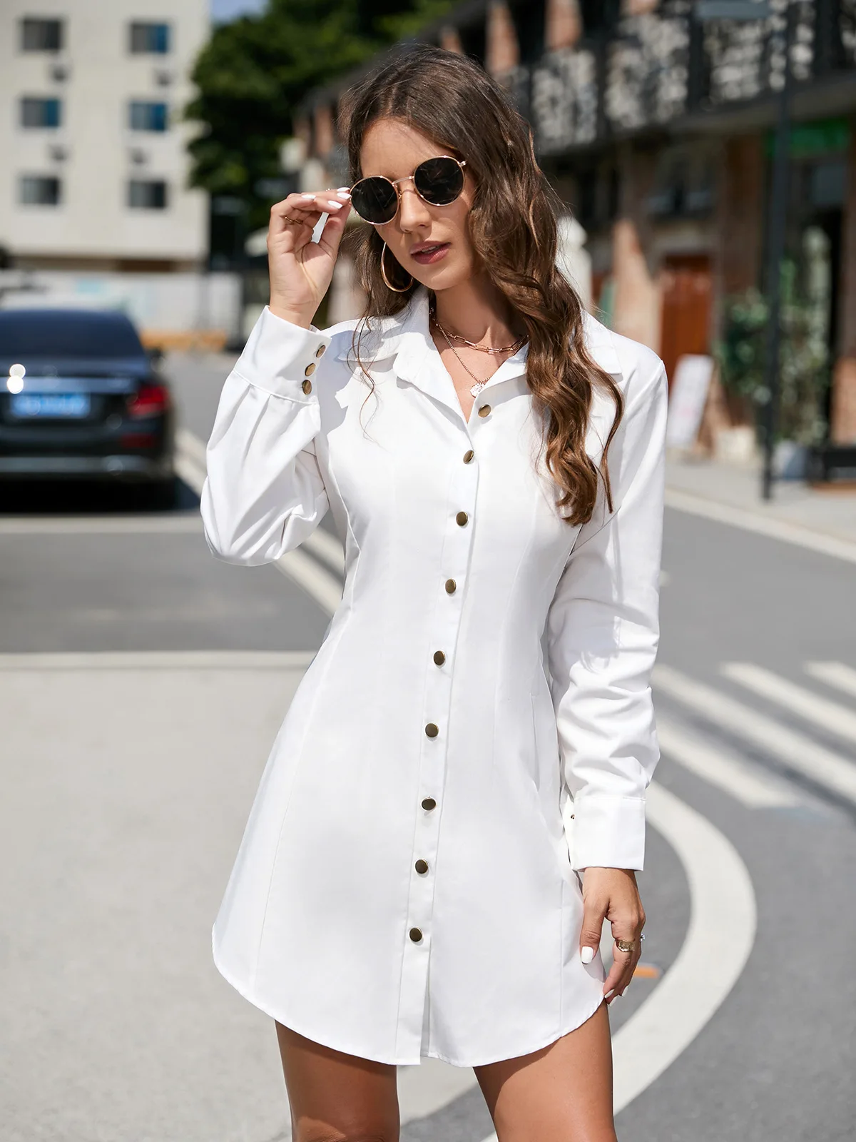 vestido camisero blanco