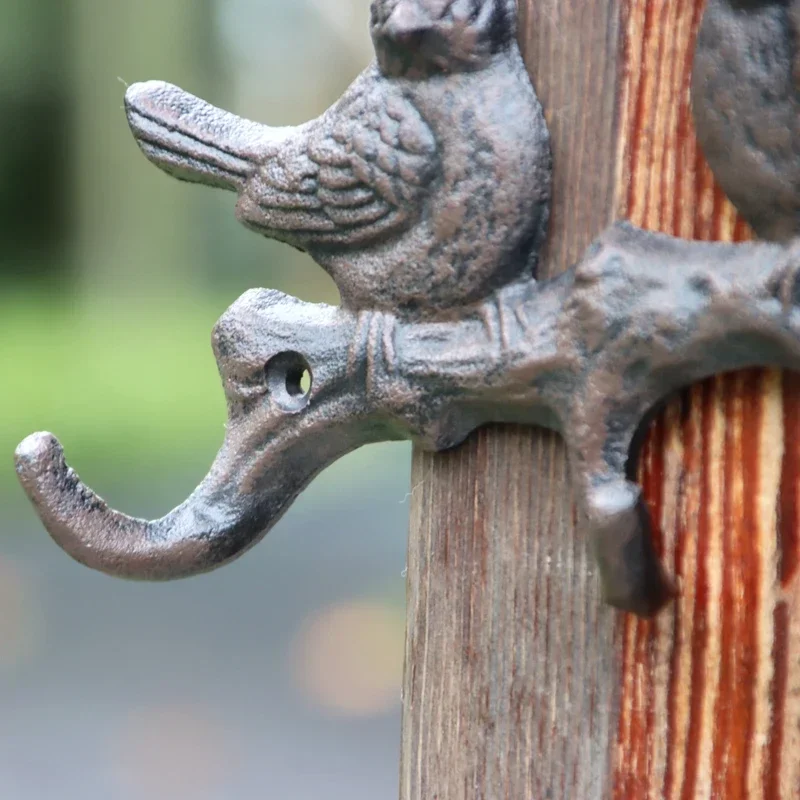 Country Hooks Creative Bird Cast Iron Hanging Clothes Rack Wall Key Holder Room Decoration Coat Rack