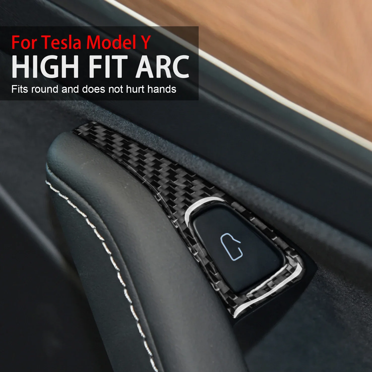 Per Tesla Model Y Model 3 2017-2022 In Fibra Di Carbonio Auto Door Switch Pannello Di Controllo Trim Cover Sticker Per Tesla Modelle 3 Accessoire
