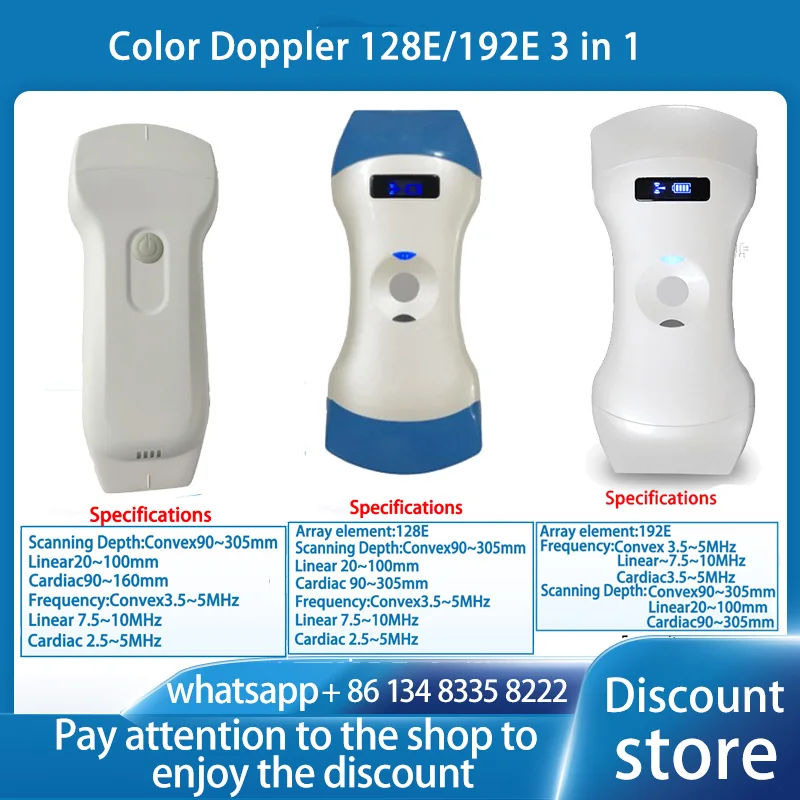 Suitcasefwifi Wireless Color Ultrasound Doppler 3 In 1 Sonda Convessa Linear Phased Array Probe Support Ios Android Windows