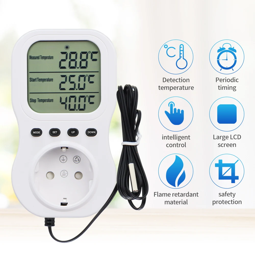 2025 Digital Temperature Controller Socket Outlet EU Plug Thermostat Timer