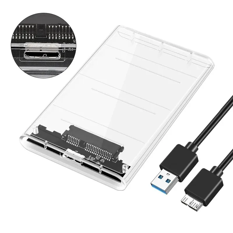 Interfaccia USB 3.0 Custodia Esterna Per HDD/SSD 2.5 - USB 3.0 SATA, Case Per Laptop, Colore Nero Adattatore USB 3.0 SATA