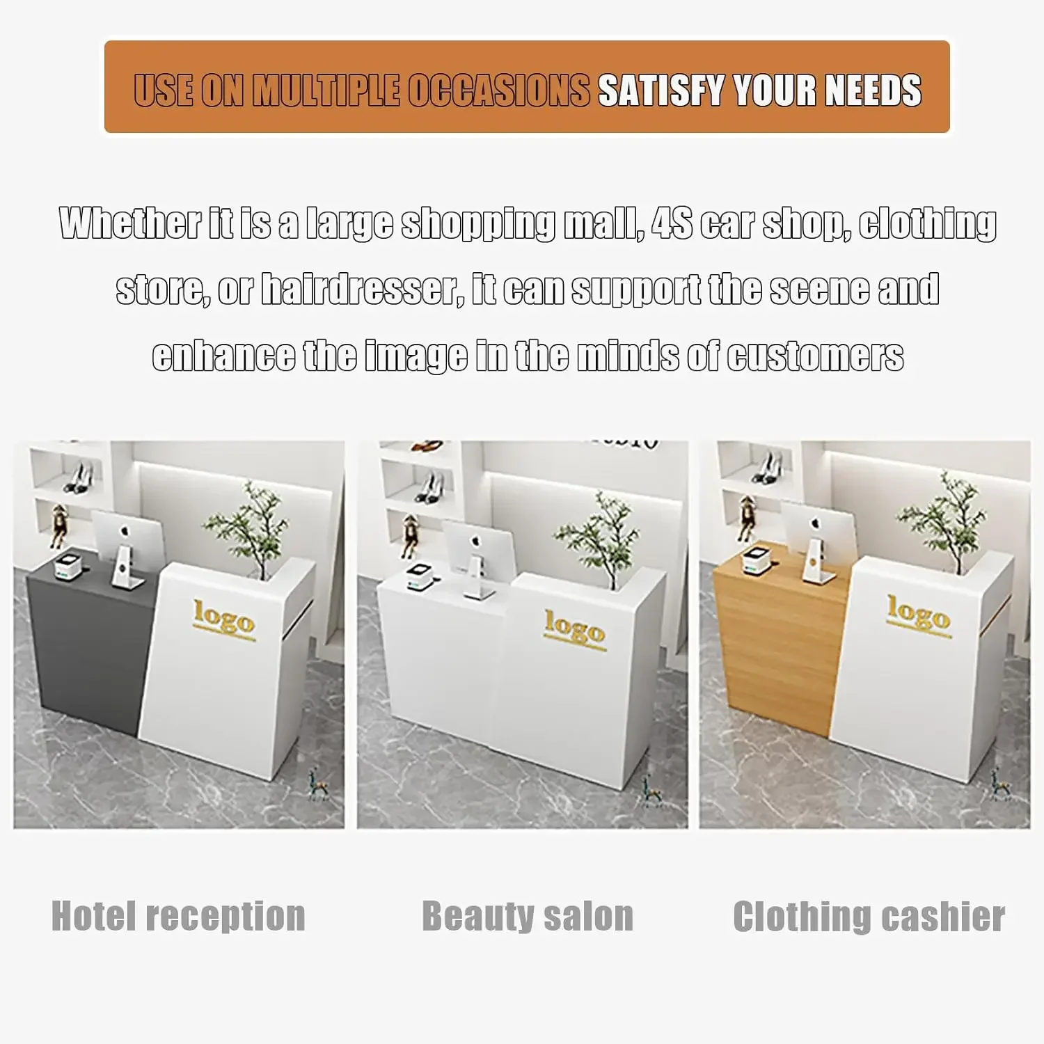 Counter Bakery Reception Salon Cashier Table Customer Center Aesthetic Furniture Desk Luxury Business Modern Shop Beauty Spa