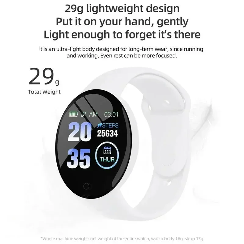 D18 Smart Watch Schermo a colori circolare Modalità sportive multiple Informazioni sulle chiamate Promemoria Foto per prendere musica Bracciale intelligente regalo - immagine 5