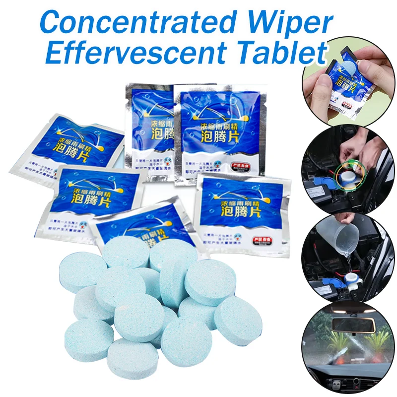 

100 Tablets Car Cleaning Effervescent Windshield Wiper Glass Water Detergent Universal Home Building Glass Window Solid Cleaner